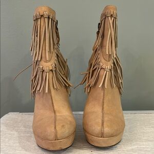 7 for all mankind - Fringe Tan Ankle Boots